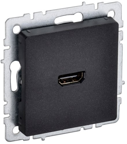 Розетка HDMI без рамки IEK Brite РHDMI-0-БрЧ 1-м. черный фото Розетка HDMI без рамки IEK Brite РHDMI-0-БрЧ 1-м. черный картинка